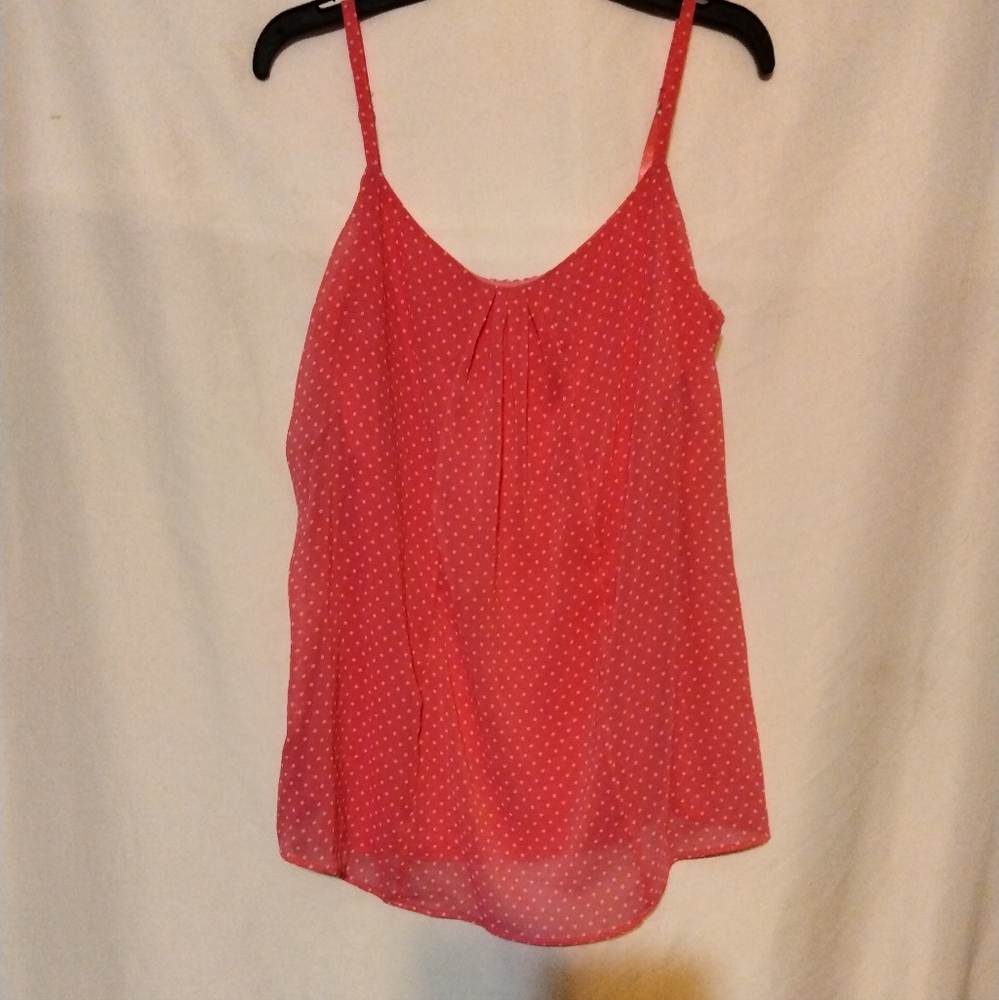 *2/$10*New York and company sz small pink and white polka dot tank